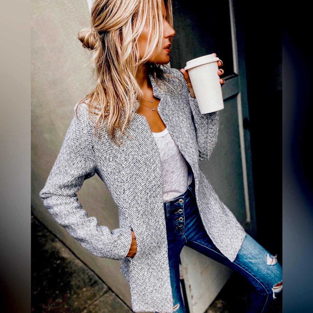 VICI Tayshia pocketed herringbone coat